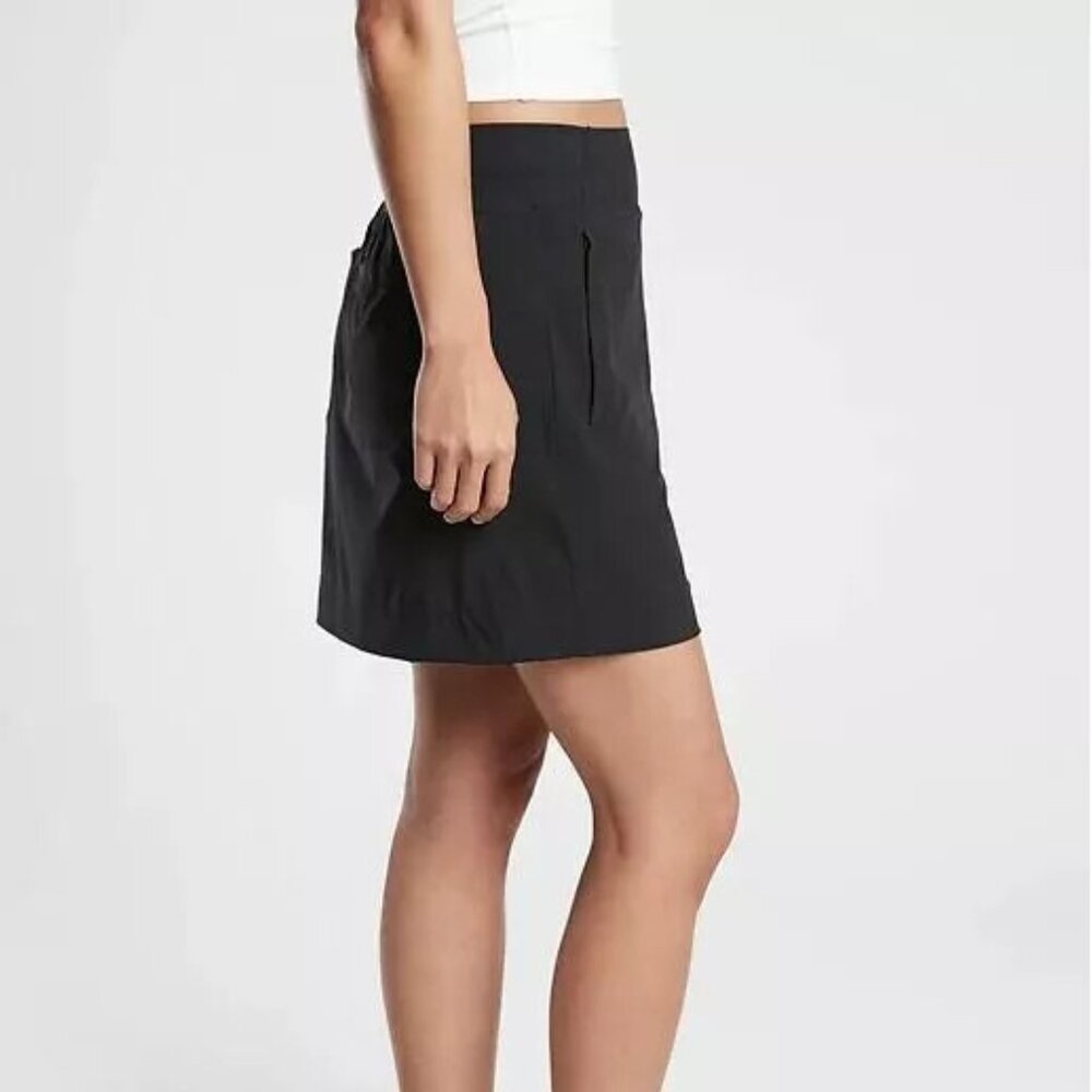 ATHLETA BLACK BROOKLYN SKORT 16 INCHES TRAVEL PICKLEBALL OUTDOOR SPORTS SIZE 2 - Picture 3 of 12